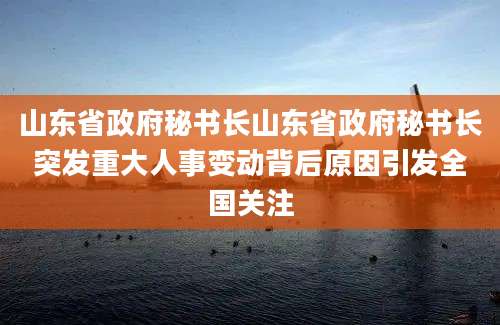 山东省政府秘书长山东省政府秘书长突发重大人事变动背后原因引发全国关注