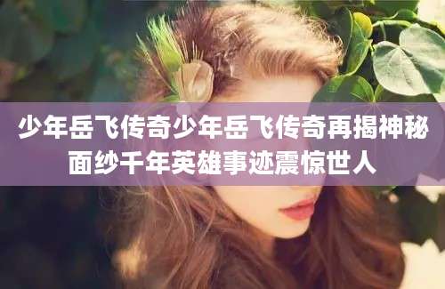 少年岳飞传奇少年岳飞传奇再揭神秘面纱千年英雄事迹震惊世人