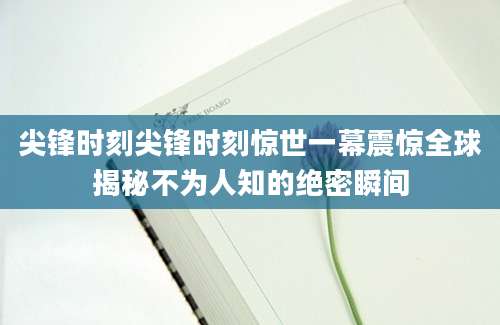 尖锋时刻尖锋时刻惊世一幕震惊全球揭秘不为人知的绝密瞬间