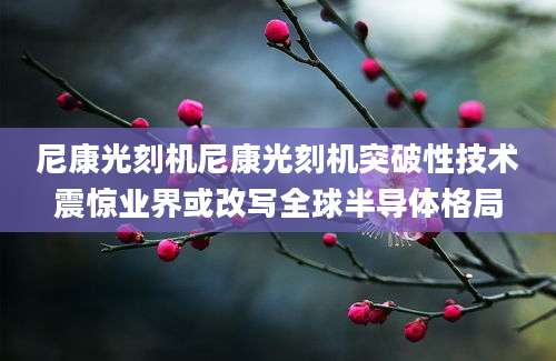 尼康光刻机尼康光刻机突破性技术震惊业界或改写全球半导体格局