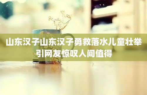 山东汉子山东汉子勇救落水儿童壮举引网友惊叹人间值得