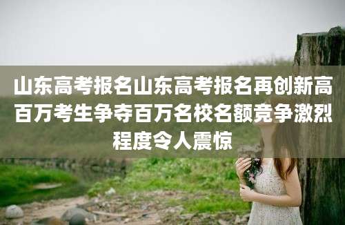 山东高考报名山东高考报名再创新高百万考生争夺百万名校名额竞争激烈程度令人震惊