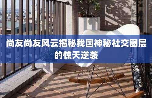 尚友尚友风云揭秘我国神秘社交圈层的惊天逆袭