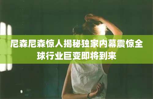 尼森尼森惊人揭秘独家内幕震惊全球行业巨变即将到来