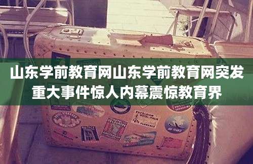 山东学前教育网山东学前教育网突发重大事件惊人内幕震惊教育界