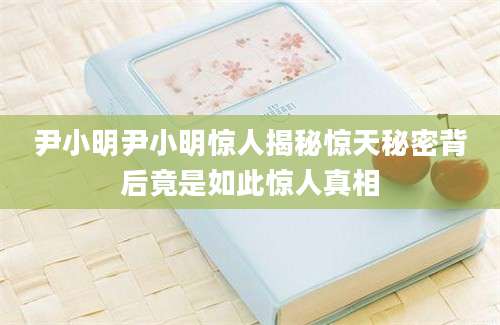尹小明尹小明惊人揭秘惊天秘密背后竟是如此惊人真相