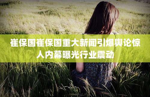 崔保国崔保国重大新闻引爆舆论惊人内幕曝光行业震动