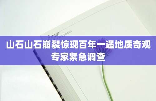 山石山石崩裂惊现百年一遇地质奇观专家紧急调查
