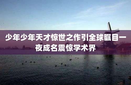 少年少年天才惊世之作引全球瞩目一夜成名震惊学术界