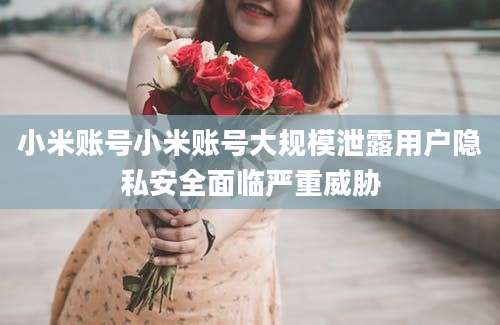 小米账号小米账号大规模泄露用户隐私安全面临严重威胁