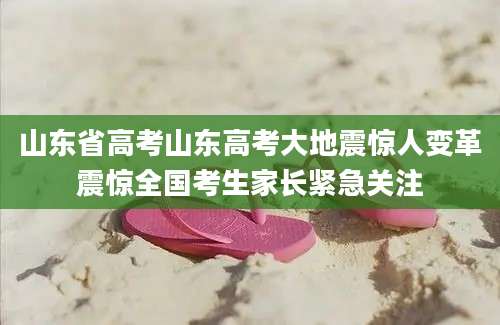 山东省高考山东高考大地震惊人变革震惊全国考生家长紧急关注