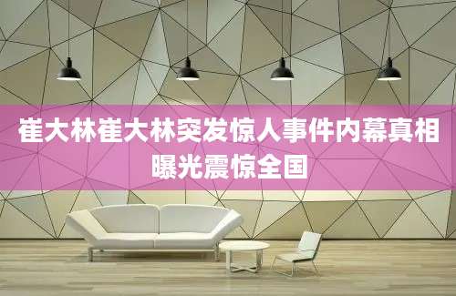 崔大林崔大林突发惊人事件内幕真相曝光震惊全国