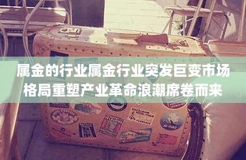 属金的行业属金行业突发巨变市场格局重塑产业革命浪潮席卷而来