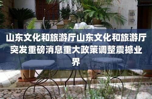 山东文化和旅游厅山东文化和旅游厅突发重磅消息重大政策调整震撼业界