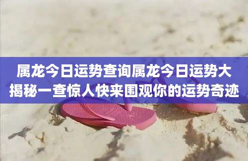 属龙今日运势查询属龙今日运势大揭秘一查惊人快来围观你的运势奇迹