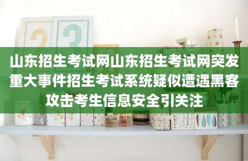 山东招生考试网山东招生考试网突发重大事件招生考试系统疑似遭遇黑客攻击考生信息安全引关注