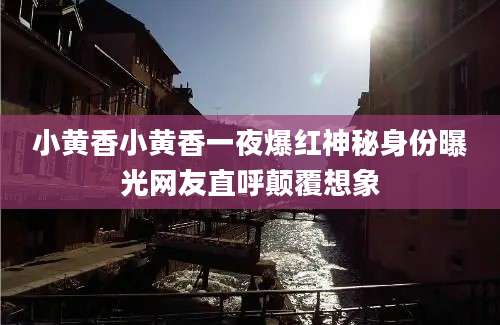 小黄香小黄香一夜爆红神秘身份曝光网友直呼颠覆想象