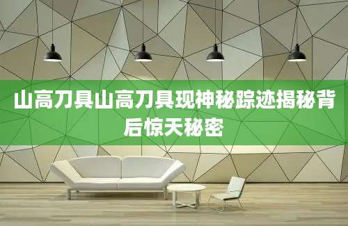 山高刀具山高刀具现神秘踪迹揭秘背后惊天秘密