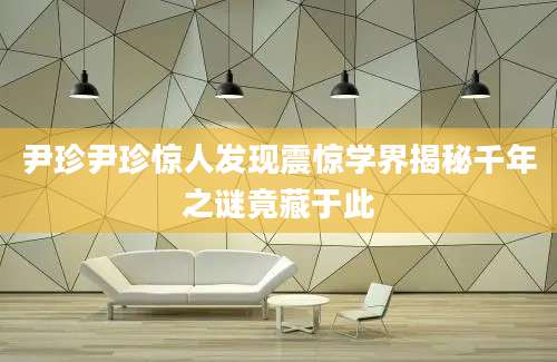 尹珍尹珍惊人发现震惊学界揭秘千年之谜竟藏于此