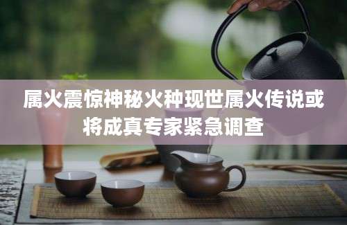 属火震惊神秘火种现世属火传说或将成真专家紧急调查