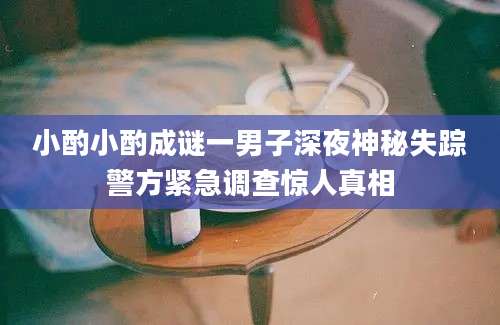小酌小酌成谜一男子深夜神秘失踪警方紧急调查惊人真相
