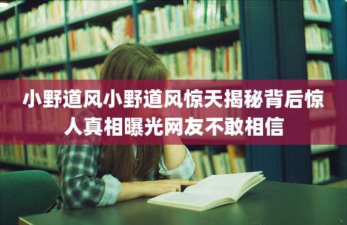 小野道风小野道风惊天揭秘背后惊人真相曝光网友不敢相信