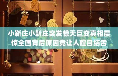 小靳庄小靳庄突发惊天巨变真相震惊全国背后原因竟让人瞠目结舌