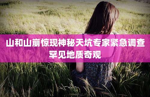 山和山崩惊现神秘天坑专家紧急调查罕见地质奇观