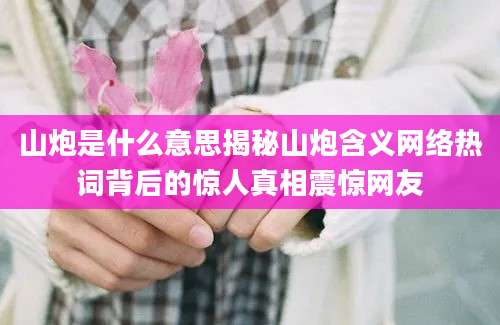 山炮是什么意思揭秘山炮含义网络热词背后的惊人真相震惊网友