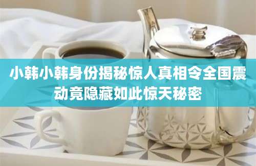 小韩小韩身份揭秘惊人真相令全国震动竟隐藏如此惊天秘密