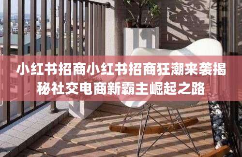 小红书招商小红书招商狂潮来袭揭秘社交电商新霸主崛起之路