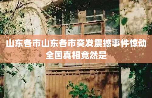 山东各市山东各市突发震撼事件惊动全国真相竟然是