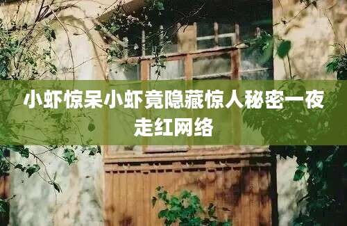 小虾惊呆小虾竟隐藏惊人秘密一夜走红网络