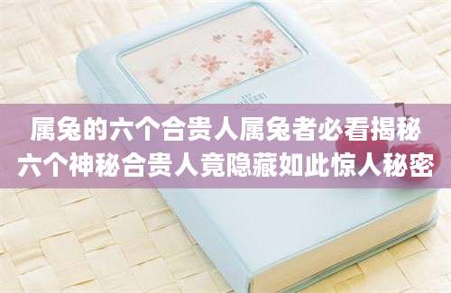 属兔的六个合贵人属兔者必看揭秘六个神秘合贵人竟隐藏如此惊人秘密
