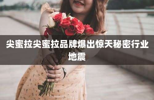 尖蜜拉尖蜜拉品牌爆出惊天秘密行业地震