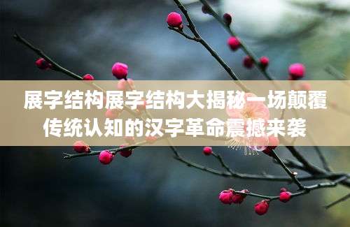 展字结构展字结构大揭秘一场颠覆传统认知的汉字革命震撼来袭