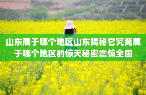 山东属于哪个地区山东揭秘它究竟属于哪个地区的惊天秘密震惊全国