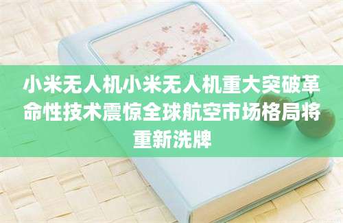 小米无人机小米无人机重大突破革命性技术震惊全球航空市场格局将重新洗牌