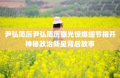 尹弘简历尹弘简历曝光惊爆细节揭开神秘政治新星背后故事