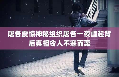 屠各震惊神秘组织屠各一夜崛起背后真相令人不寒而栗