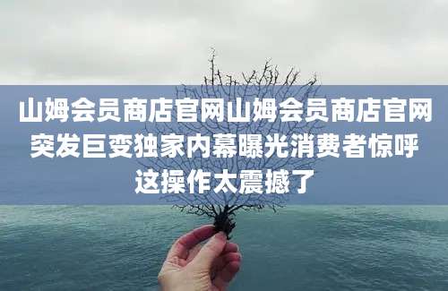 山姆会员商店官网山姆会员商店官网突发巨变独家内幕曝光消费者惊呼这操作太震撼了