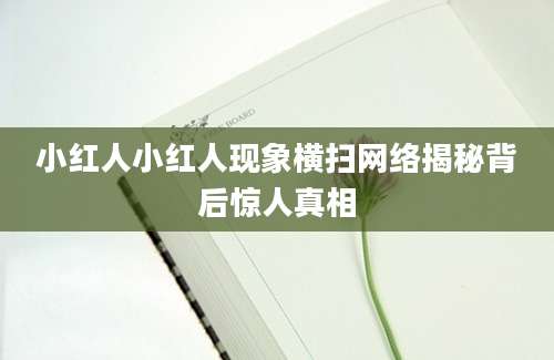 小红人小红人现象横扫网络揭秘背后惊人真相