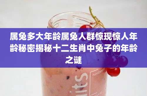 属兔多大年龄属兔人群惊现惊人年龄秘密揭秘十二生肖中兔子的年龄之谜
