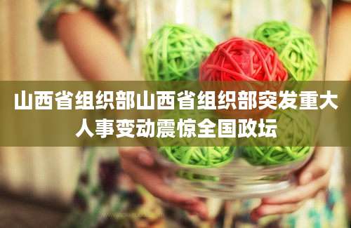 山西省组织部山西省组织部突发重大人事变动震惊全国政坛