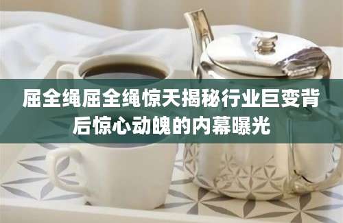 屈全绳屈全绳惊天揭秘行业巨变背后惊心动魄的内幕曝光