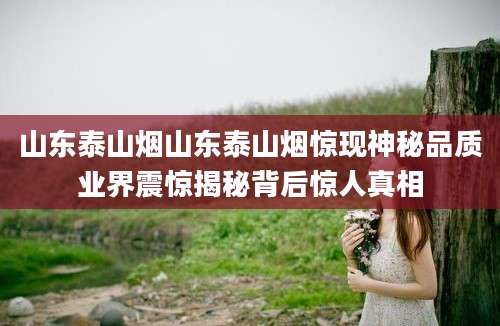 山东泰山烟山东泰山烟惊现神秘品质业界震惊揭秘背后惊人真相