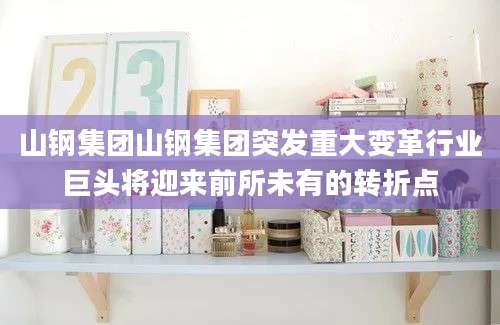 山钢集团山钢集团突发重大变革行业巨头将迎来前所未有的转折点
