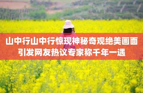 山中行山中行惊现神秘奇观绝美画面引发网友热议专家称千年一遇