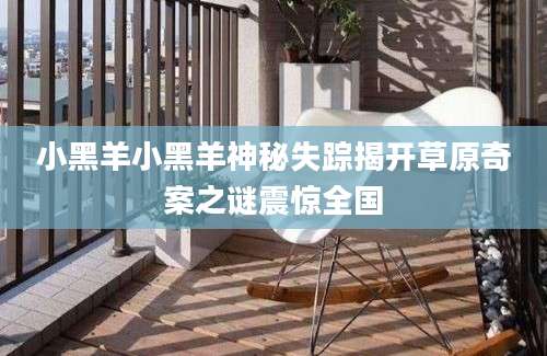 小黑羊小黑羊神秘失踪揭开草原奇案之谜震惊全国