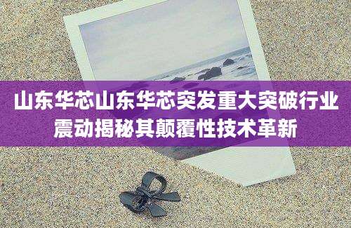 山东华芯山东华芯突发重大突破行业震动揭秘其颠覆性技术革新